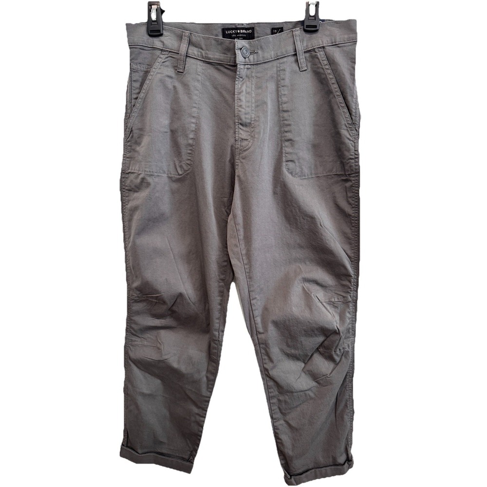 Lucky Brand Cargo Pants Womens 10/30 Gray Utility Relaxed Fit Travel Ready NWT